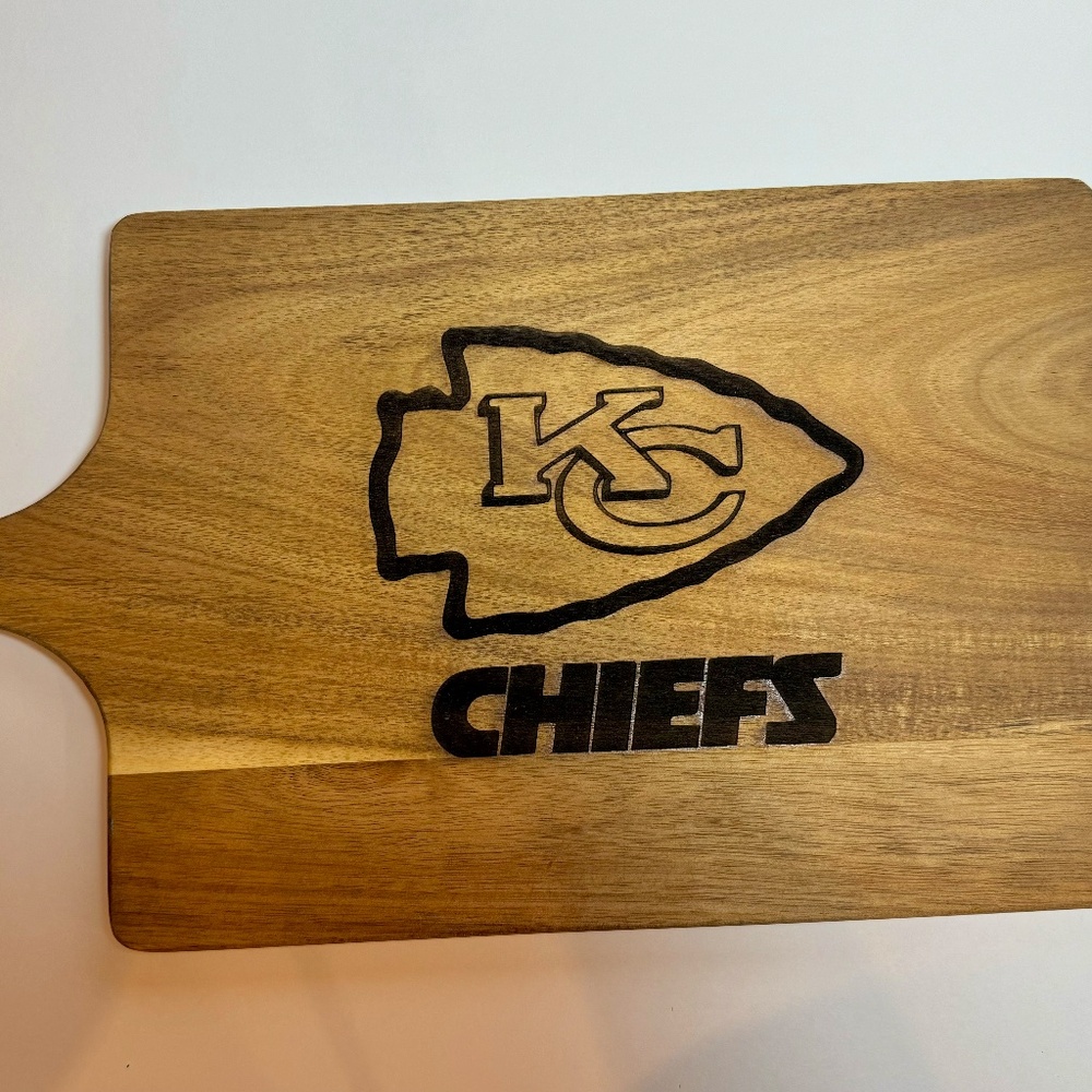 Brand new Chiefs Premium Cutting Board- Game Day Essential for KC Fans!